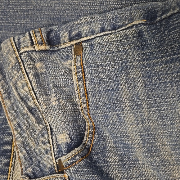 Paris Blues Jeans Womens Size 17 Light Blue Distressed Flare Leg - Picture 6 of 14